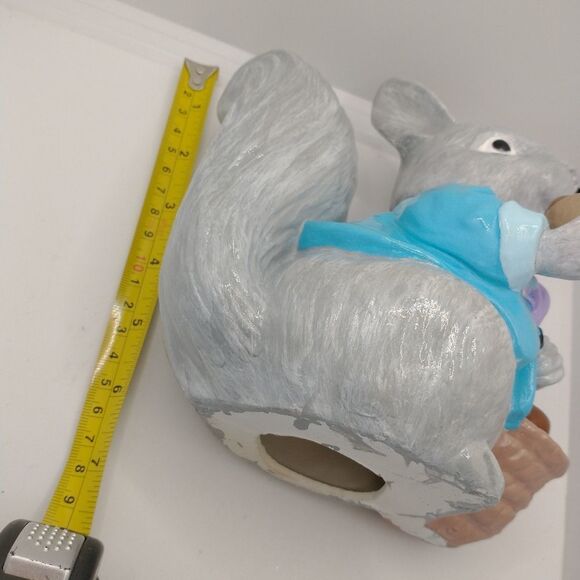 Hand Crafted Vintage Ceramic Squirrel with Acorns in a Basket - Picture 3 of 10